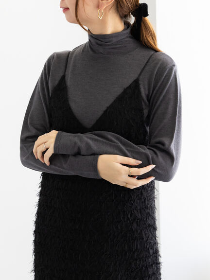 ライトタートルニット（シルバー/チャコールグレー/ブラック/ネイビー）｜Te chichi（テチチ）通販