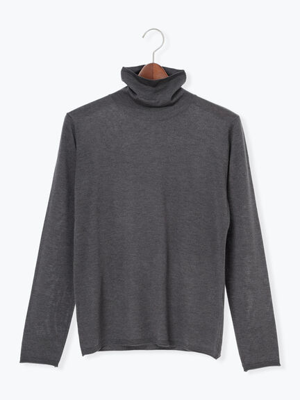 ライトタートルニット（シルバー/チャコールグレー/ブラック/ネイビー）｜Te chichi（テチチ）通販