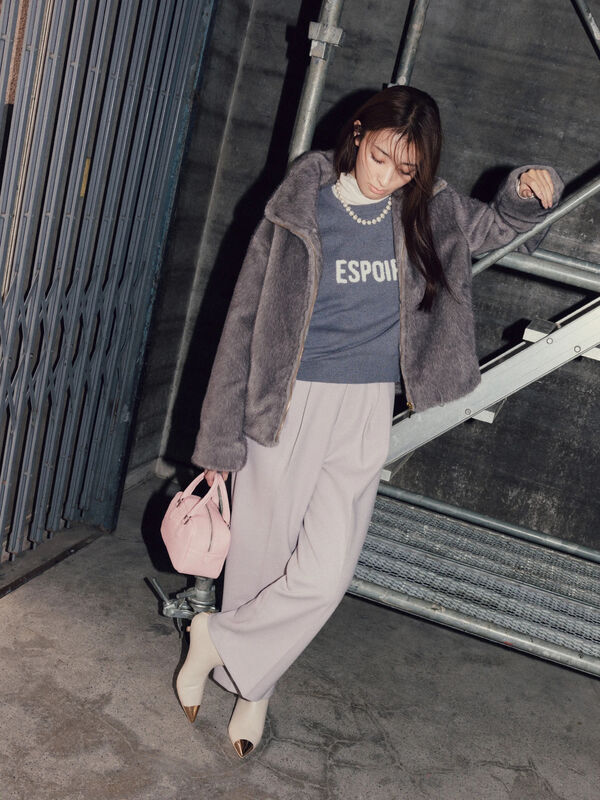 【宮本茉由着用】ソフトエアジャージーワイドスラックス（グレー）｜Te chichi（テチチ）通販