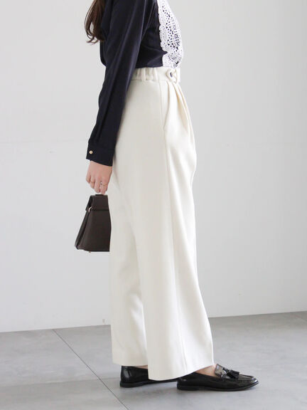 【宮本茉由着用】ソフトエアジャージーワイドスラックス（オフホワイト/グレー/ネイビー）｜Te chichi（テチチ）通販