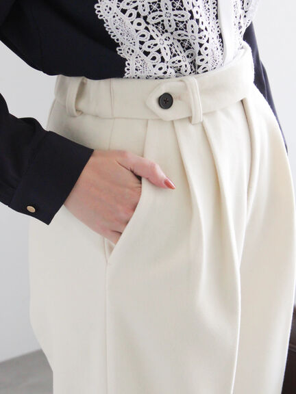 【宮本茉由着用】ソフトエアジャージーワイドスラックス（オフホワイト/グレー/ネイビー）｜Te chichi（テチチ）通販