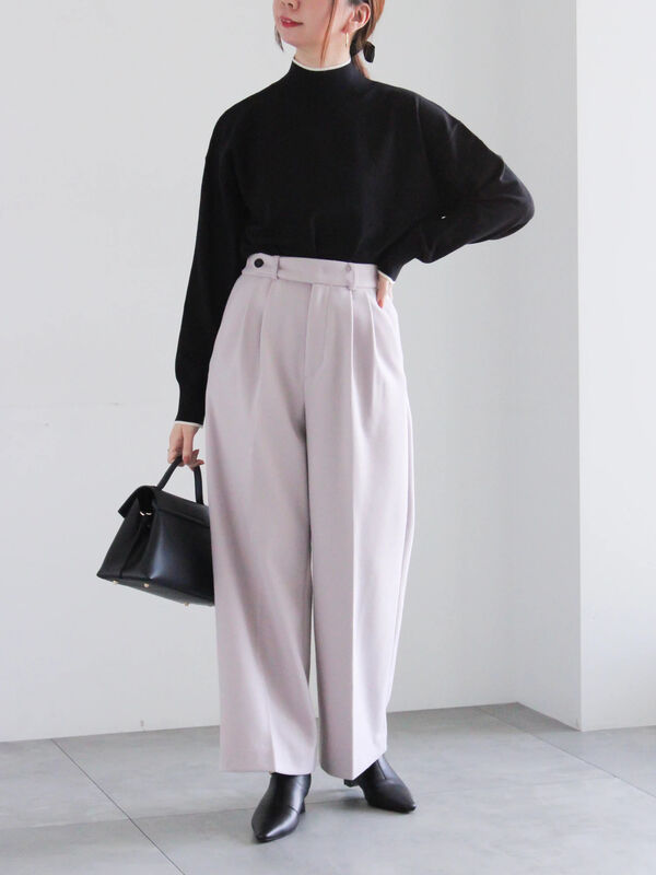 セール】 【宮本茉由着用】ソフトエアジャージーワイドスラックス