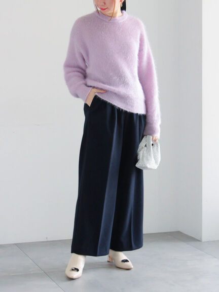 【宮本茉由着用】ソフトエアジャージーワイドスラックス（オフホワイト/グレー/ネイビー）｜Te chichi（テチチ）通販