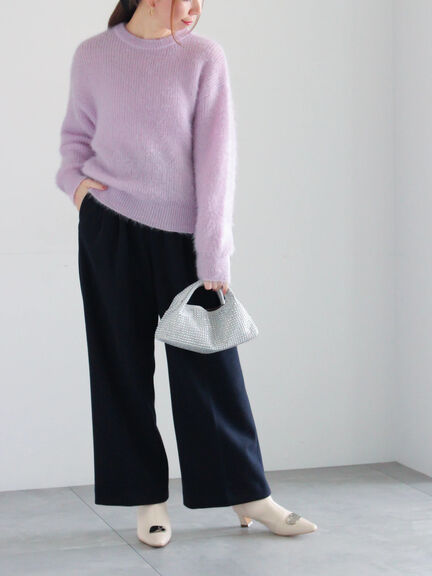 【宮本茉由着用】ソフトエアジャージーワイドスラックス（オフホワイト/グレー/ネイビー）｜Te chichi（テチチ）通販