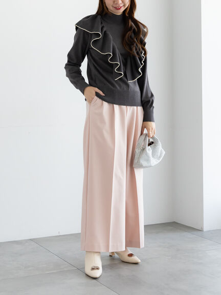 ラッフルフリルニット（チャコールグレー/ブラック/ベージュ）｜Te chichi（テチチ）通販