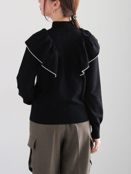 ラッフルフリルニット（チャコールグレー/ブラック/ベージュ）｜Te chichi（テチチ）通販