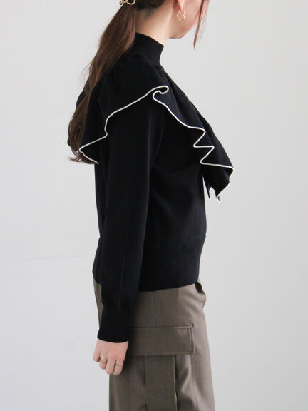 ラッフルフリルニット（チャコールグレー/ブラック/ベージュ）｜Te chichi（テチチ）通販