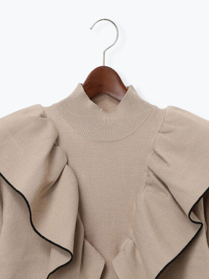 ラッフルフリルニット（チャコールグレー/ブラック/ベージュ）｜Te chichi（テチチ）通販