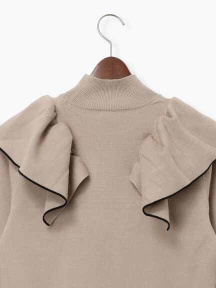 ラッフルフリルニット（チャコールグレー/ブラック/ベージュ）｜Te chichi（テチチ）通販