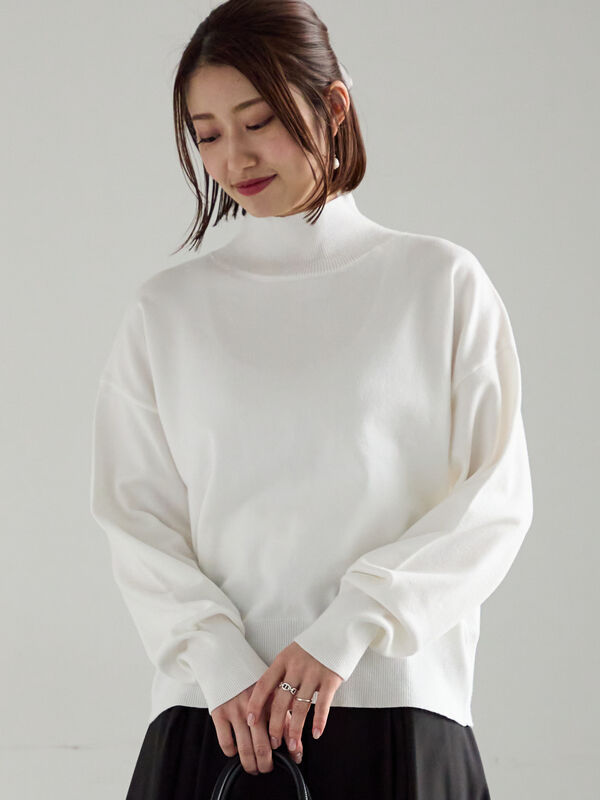 セール】 バックビジューニット（オフホワイト/ネイビー/トップス