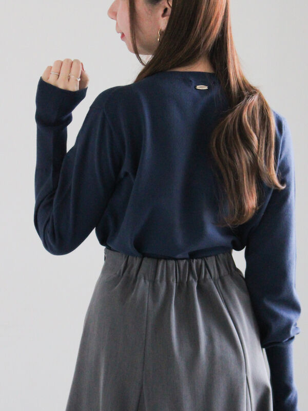 プレーンニット(吸湿発熱)（ネイビー）｜Te chichi（テチチ）通販