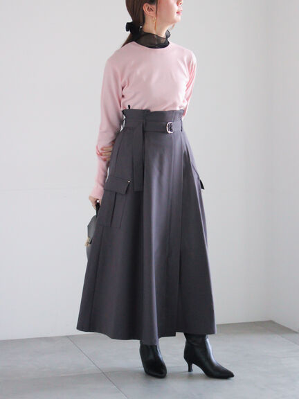 プレーンニット(吸湿発熱)（グレー/ピンク/サックスブルー/ネイビー）｜Te chichi（テチチ）通販