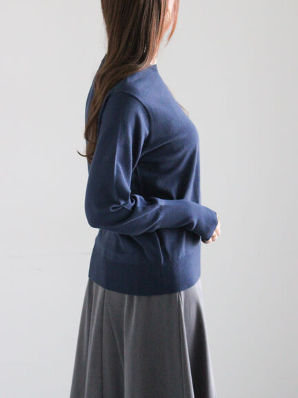 プレーンニット(吸湿発熱)（グレー/ピンク/サックスブルー/ネイビー）｜Te chichi（テチチ）通販