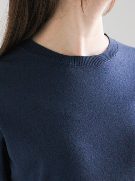 プレーンニット(吸湿発熱)（グレー/ピンク/サックスブルー/ネイビー）｜Te chichi（テチチ）通販