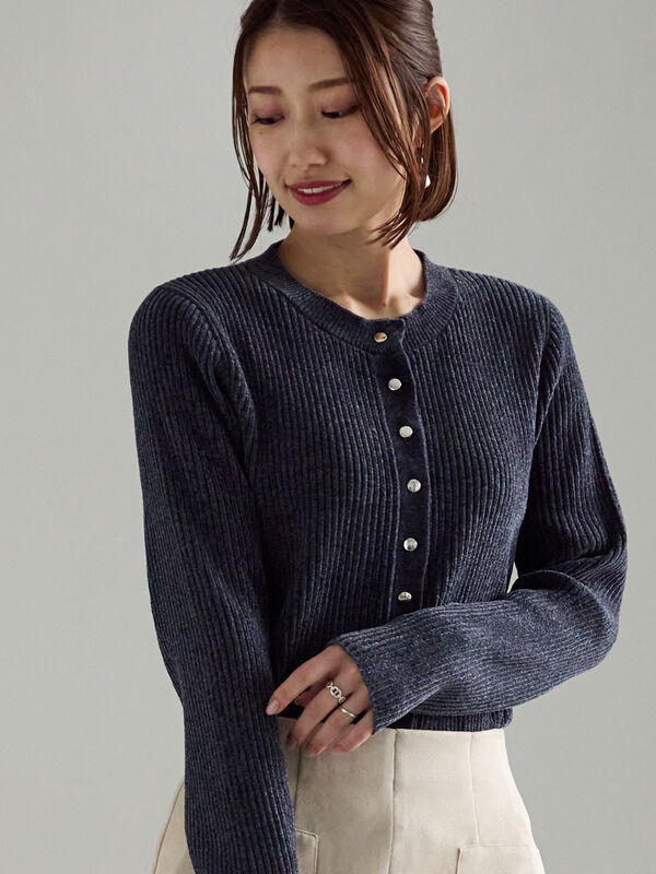 セール】 モールリブカーディガン（グレー/チャコールグレー/ブラウン