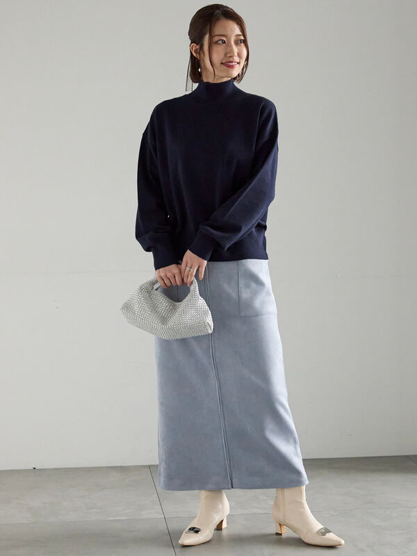 セール】 ボンディングスエードタイトスカート（チャコールグレー