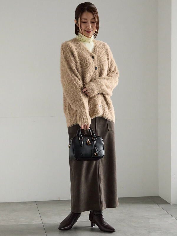 セール】 ボンディングスエードタイトスカート（チャコールグレー