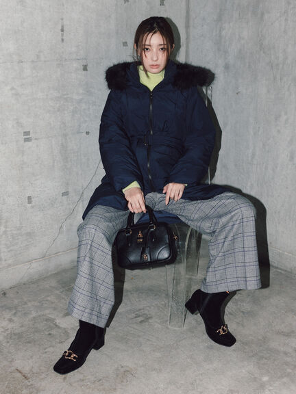 【宮本茉由着用】ハイネックフェザーニット（オフホワイト/チャコールグレー/ピンク/イエロー）｜Te chichi（テチチ）通販