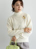 【宮本茉由着用】ハイネックフェザーニット（オフホワイト/チャコールグレー/ピンク/イエロー）｜Te chichi（テチチ）通販