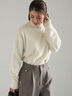【宮本茉由着用】ハイネックフェザーニット（オフホワイト/チャコールグレー/ピンク/イエロー）｜Te chichi（テチチ）通販