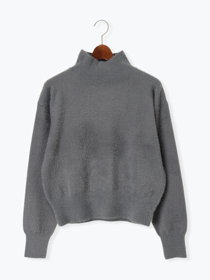 【宮本茉由着用】ハイネックフェザーニット（オフホワイト/チャコールグレー/ピンク/イエロー）｜Te chichi（テチチ）通販