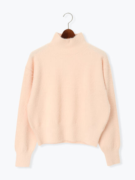 【宮本茉由着用】ハイネックフェザーニット（オフホワイト/チャコールグレー/ピンク/イエロー）｜Te chichi（テチチ）通販