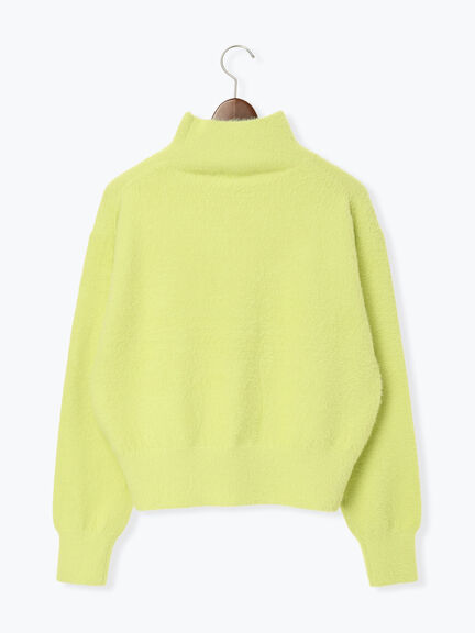 【宮本茉由着用】ハイネックフェザーニット（オフホワイト/チャコールグレー/ピンク/イエロー）｜Te chichi（テチチ）通販