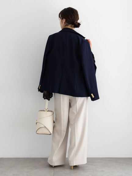 【セレモニーアイテム】テーラードWブレストジャケット（セットアップ可）（ベージュ/ネイビー）｜Te chichi（テチチ）通販