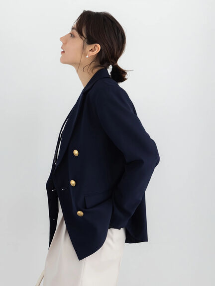 【セレモニーアイテム】テーラードWブレストジャケット（セットアップ可）（ベージュ/ネイビー）｜Te chichi（テチチ）通販