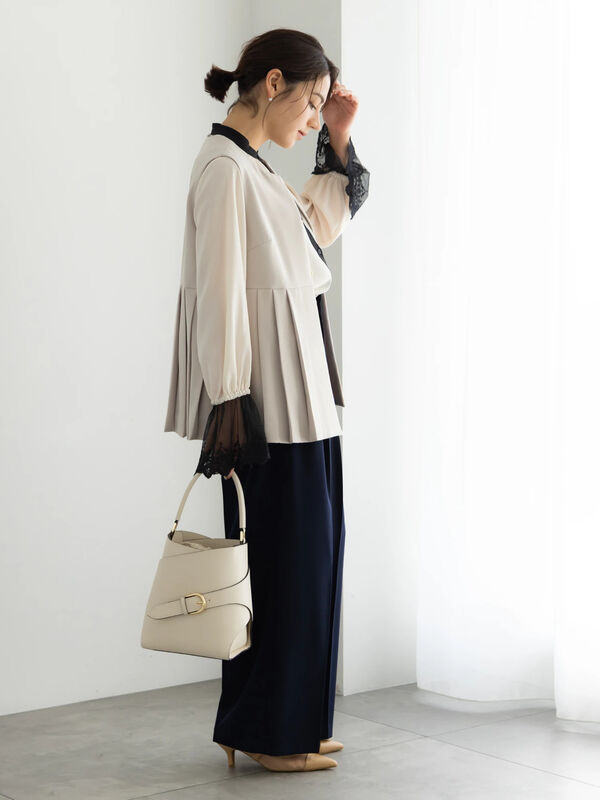 セレモニーアイテム】サイドプリーツペプラムジレ（セットアップ可
