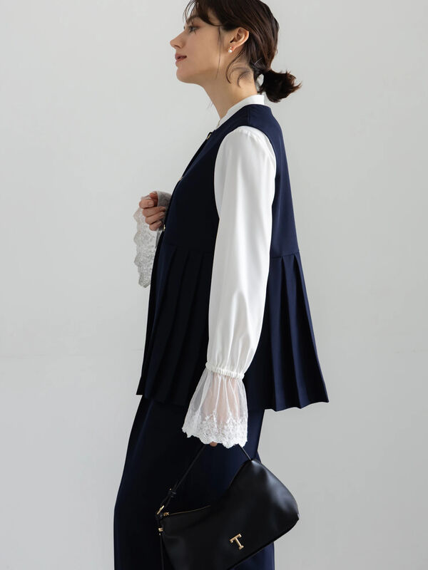 セレモニーアイテム】サイドプリーツペプラムジレ（セットアップ可