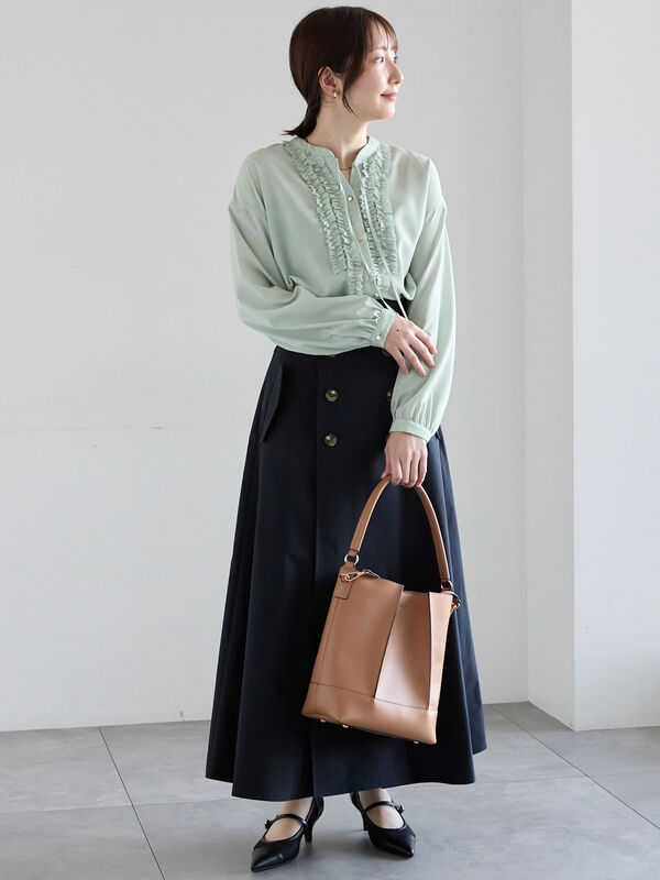 mikachu-Mさま専用 ドットプリントスタンドキーネックブラウス ブラウス シャツ ドットプリント サッカー レディース : ZOZOTOWN