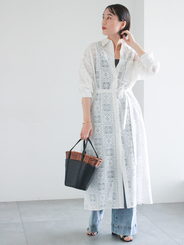 レースシャツワンピース（オフホワイト）｜Te chichi（テチチ）通販