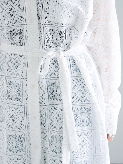 レースシャツワンピース（オフホワイト/ブラック）｜Te chichi（テチチ）通販