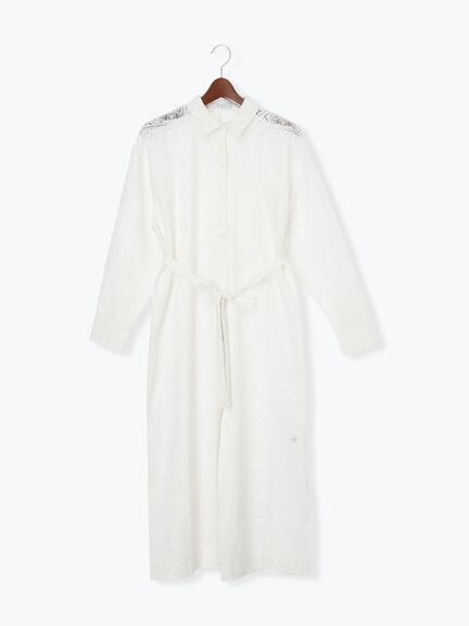 レースシャツワンピース（オフホワイト/ブラック）｜Te chichi（テチチ）通販