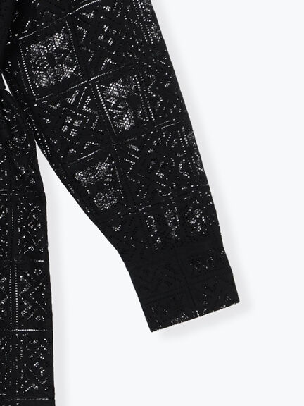 レースシャツワンピース（オフホワイト/ブラック）｜Te chichi（テチチ）通販