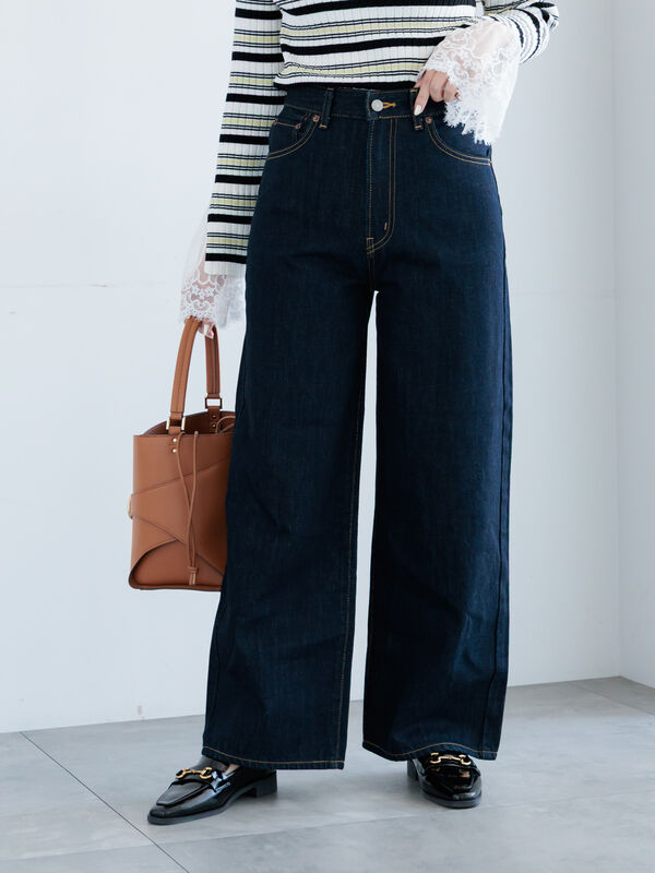 【EDWIN別注】WIDE FIT DENIM《2026 spring catalog item》（サックスブルー/ネイビー）｜Te chichi（テチチ）通販
