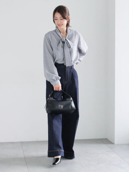 ワイドデニムパンツ（サックスブルー/ネイビー）｜Te chichi（テチチ）通販