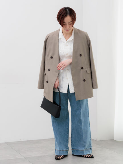 ワイドデニムパンツ（サックスブルー/ネイビー）｜Te chichi（テチチ）通販