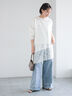 ワイドデニムパンツ（サックスブルー/ネイビー）｜Te chichi（テチチ）通販
