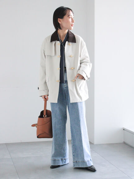 ワイドデニムパンツ（サックスブルー/ネイビー）｜Te chichi（テチチ）通販