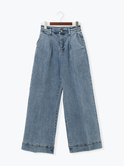 ワイドデニムパンツ（サックスブルー/ネイビー）｜Te chichi（テチチ）通販