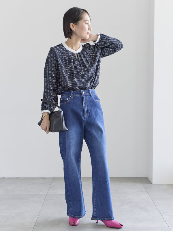 ストレートデニムパンツ（サックスブルー/ブルー/ボトムス/パンツ