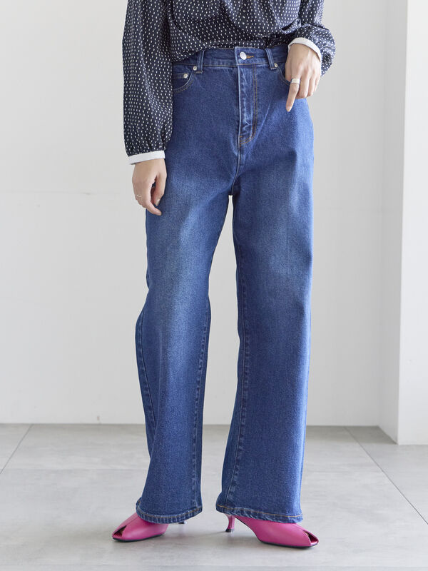 ストレートデニムパンツ（サックスブルー/ブルー/ボトムス/パンツ