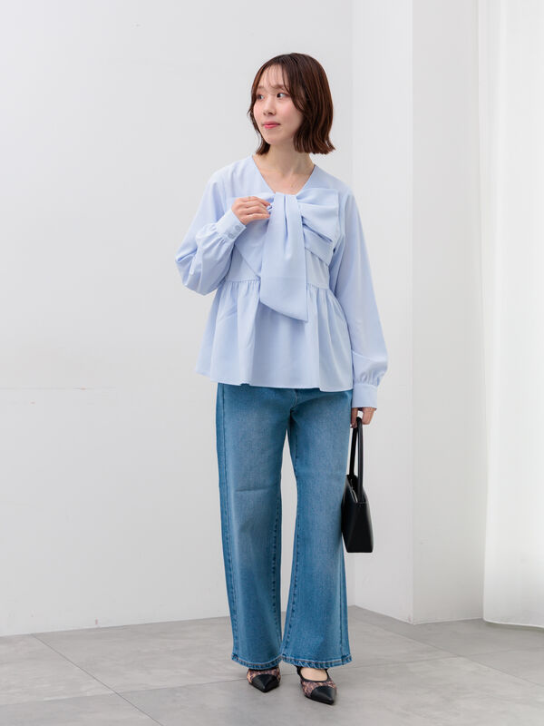 ストレートデニムパンツ《2026 spring catalog item》（サックスブルー
