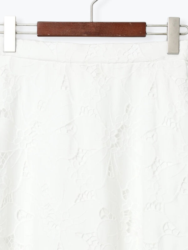 Atelier ChouChou】オーバーレースロングフレアスカート（オフホワイト