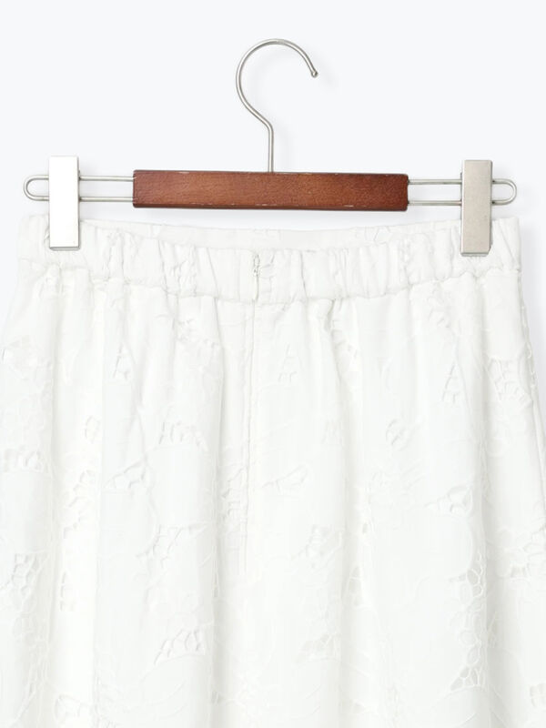 Atelier ChouChou】オーバーレースロングフレアスカート（オフホワイト