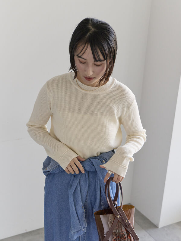 新品、未使用タグ付き！！VERMEIL ワッフルバイカラーニット VERMEIL