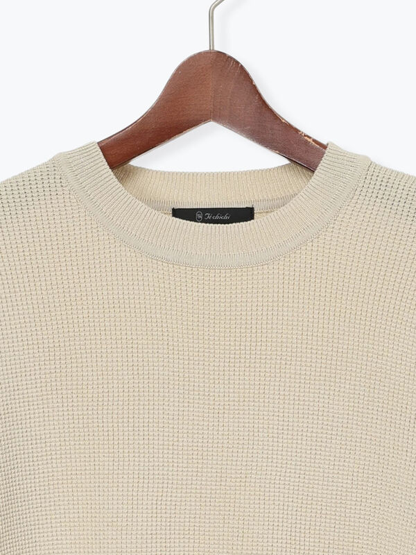 セール】 チャーム付きワッフルニットプルオーバー（オフホワイト