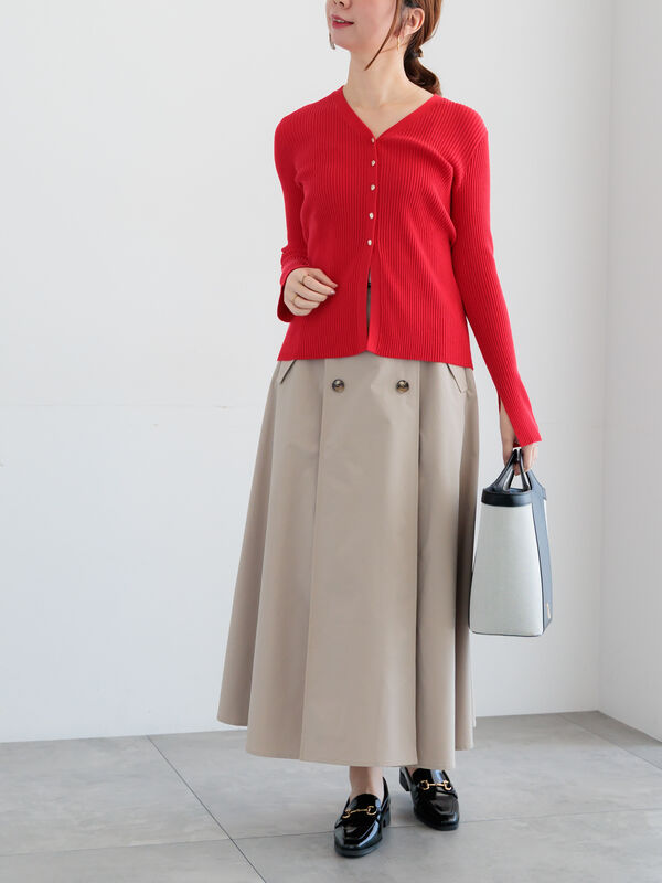 美品　CYCLASシクラス Vネックカーディガン　レッド STB1125F1006_zo_a200.jpg